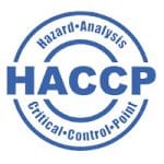 HACCP certified Himalayan pink salt exporter logo representing food safety compliance and premium quality mineral salt supplier for global bulk export.
